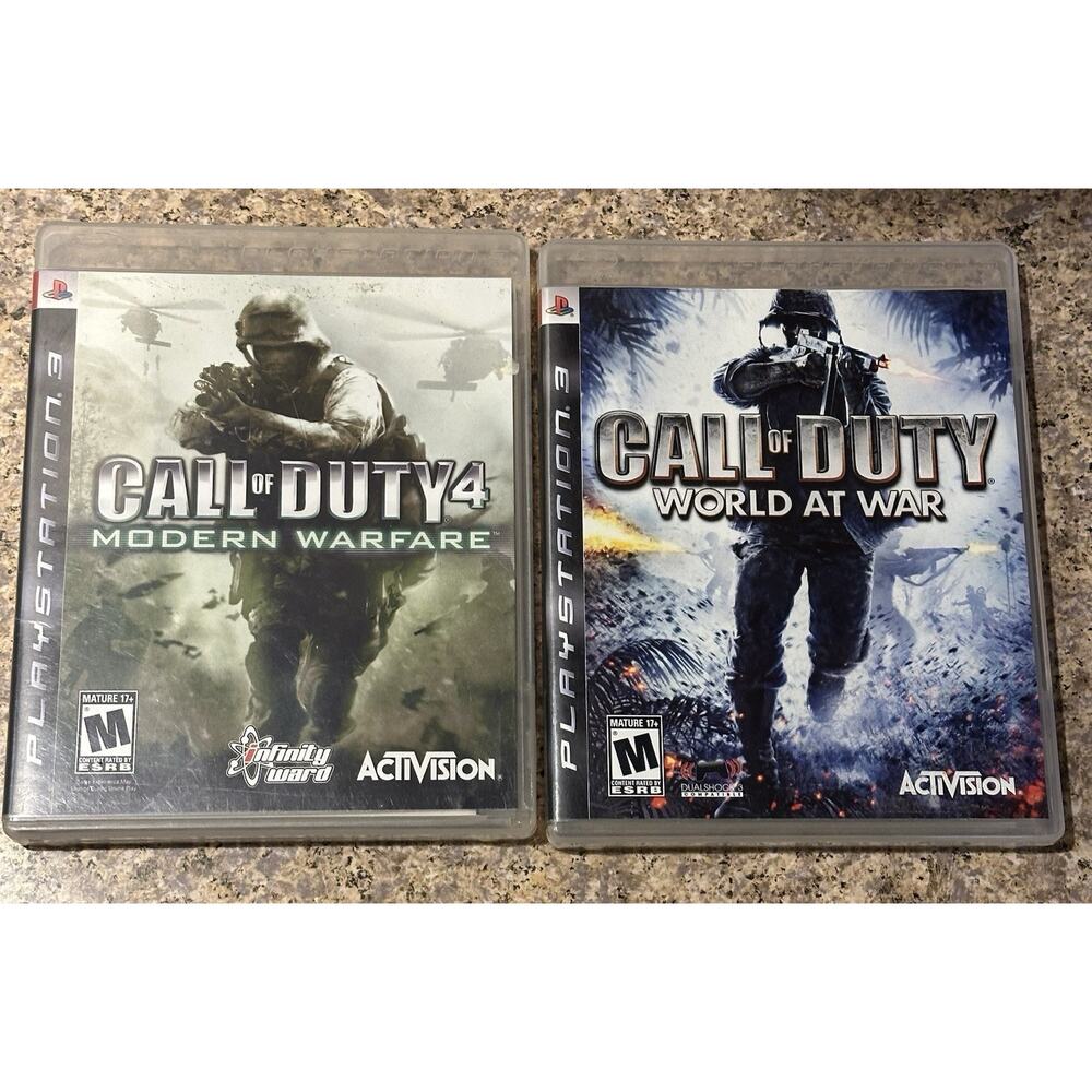 PS3 - Call of Duty “4” & Call of Duty “World At War” Lot 2 Games Tested Manuals